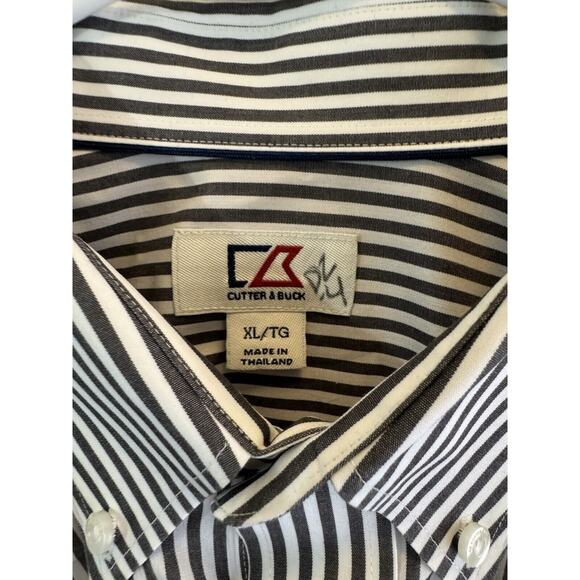 Cutter And Buck Long Sleeve XL Shirt Button Down Men’s Vertical Stripes EUC - Picture 4 of 5